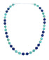Turquoise Lapis Sterling Silver Bead Necklace JX121603
